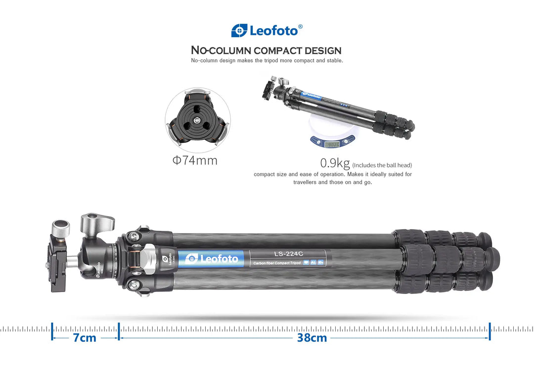 Leofoto Carbon Tripod LS-224C with LH-25 Ballhead