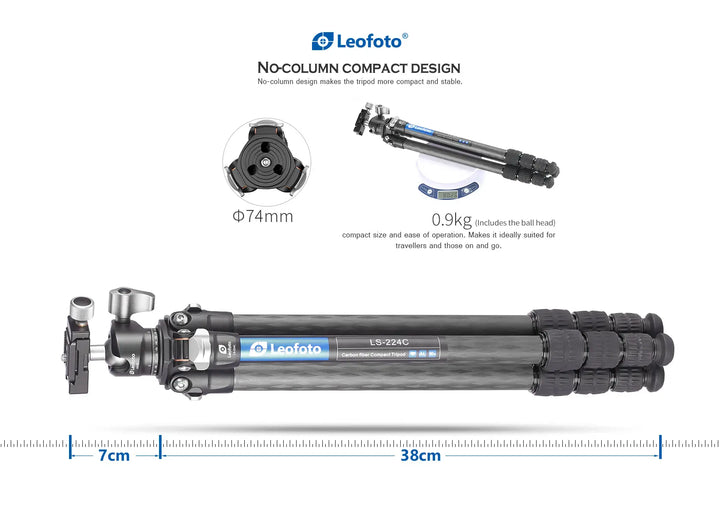 Leofoto Carbon Tripod LS-224C with LH-25 Ballhead