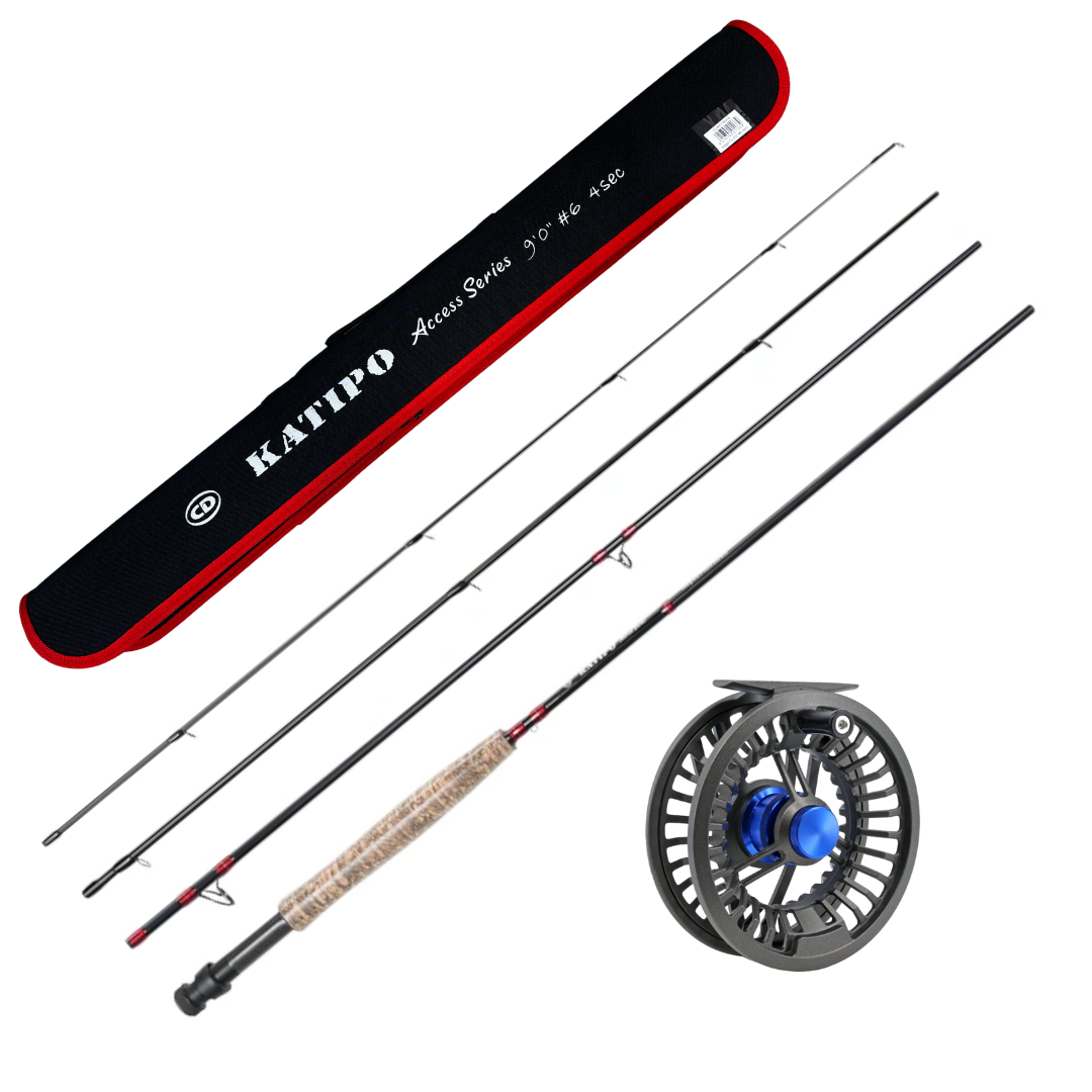Okuma Katipo Fly Rod 9ft6w (4pc) + Integrity 6/7 Reel - with Tippet and Backing