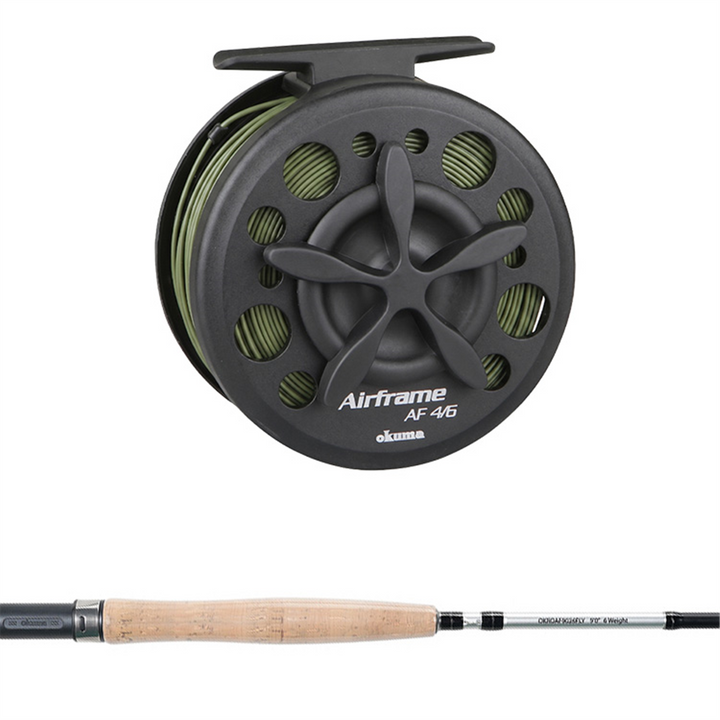 Okuma Airframe 9ft6w 2pc Fly Rod with Airframe 4/6 Reel (inlc Tippet and Backing)