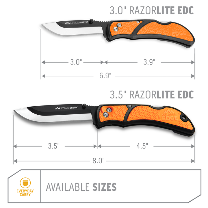 Outdoor Edge 3.5" Razorlite EDC Orange