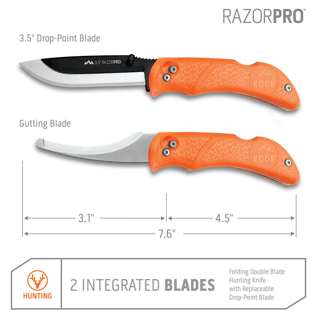 Outdoor Edge Razor Pro Orange 3.5"
